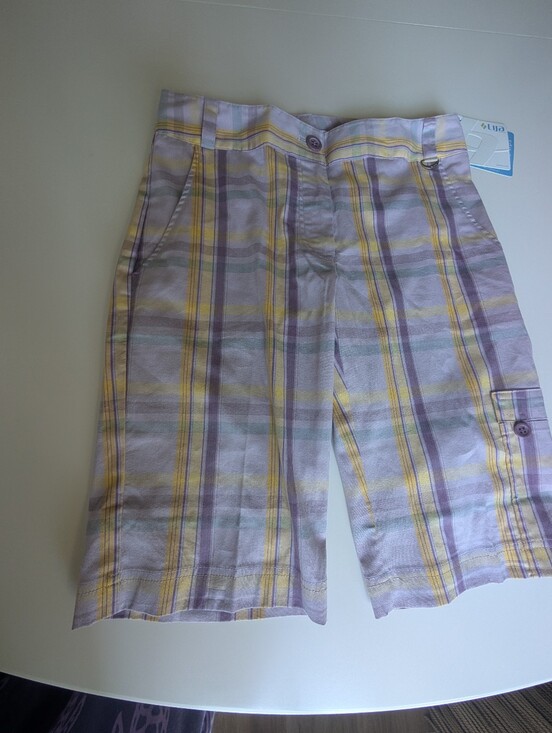 Pants - Lija Bermuda Short Athleisure Golf Active Plaid Lavender size 4 New w/ Tags